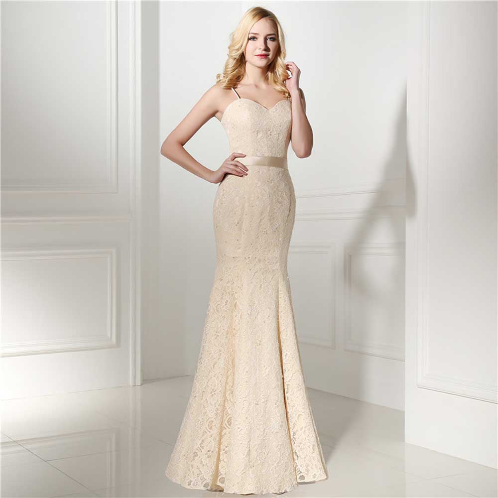 vintage champagne lace wedding dress