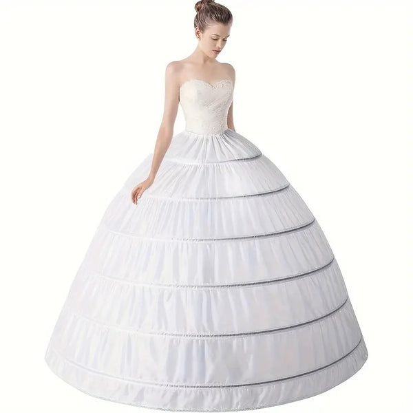 Ball Gown Petticoat with 6 Hoops in Standard and Plus Size