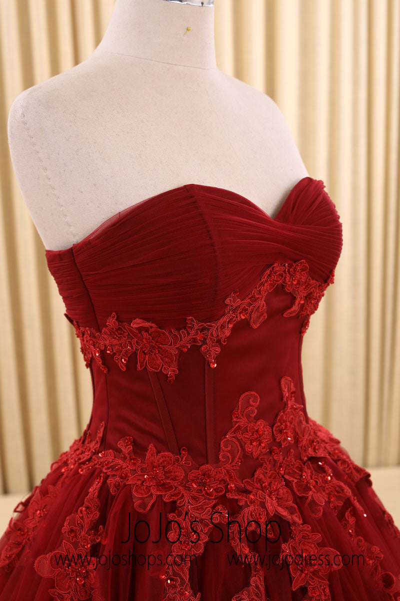 Dark red wedding outlet dress