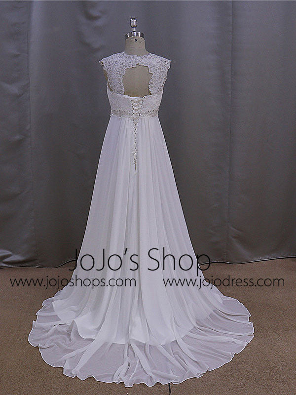 Cap Sleeve Empire Waist Wedding Dress